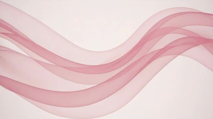 Soft pink ribbons create a flowing wave pattern against a light background, suggesting elegance