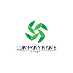 Tree leaf vector design eco friendly concept logo