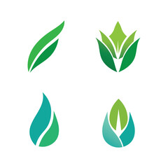Tree leaf vector design eco friendly concept logo