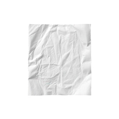Crumpled White Paper Texture with Wrinkles and Creases on Isolated Background for Design Projects