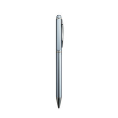 Elegant Silver Metal Pen Isolated on White Background for Business and Office Use in Professional Settings