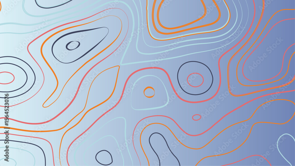 Poster the stylized height of the topographic contour in lines and contours. vector vintage topography cont