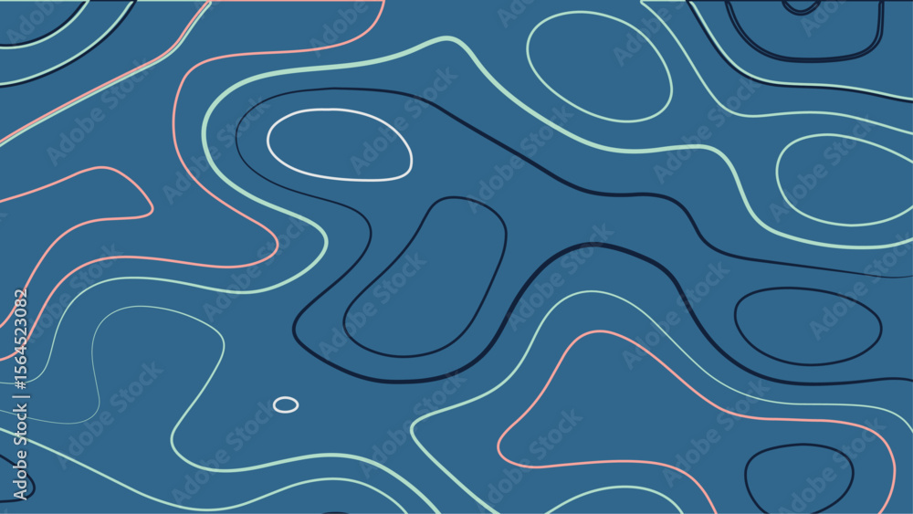 Poster the stylized height of the topographic contour in lines and contours. vector vintage topography cont