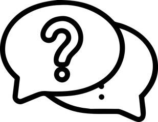 Simple Question Mark Inside Speech Bubble Icon Design for Help Support FAQ or Communication Concepts and Problem Solving Solutions