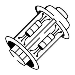 A hand drawn style icon depicting quantum computing
