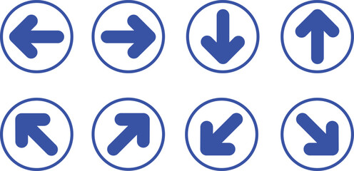 Blue Circular Arrows Indicating Multiple Directions for Navigation or Design Use