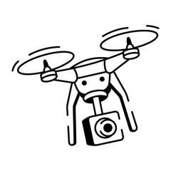 A sketchy style icon showing drone camera
