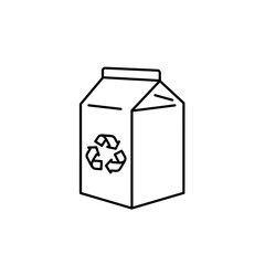 Recyclable milk carton outline with recycling symbol  