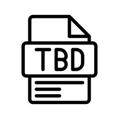 TBD Outline Icon. To Be Determined Note Minimal line icon for TBD status, planning, and pending decisions.