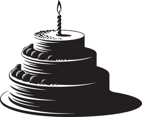 Birthday cake silhouette vector, Cake icon, birthday cake icon vector