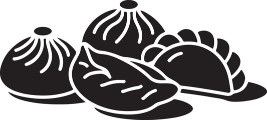 Dumplings (including Chinese, Japanese, and European varieties) silhouette