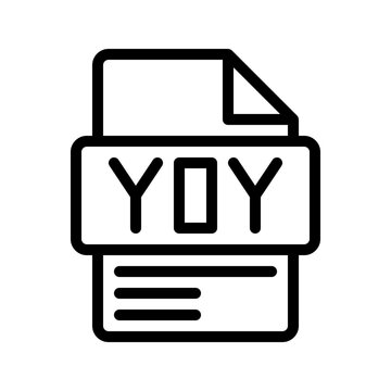 YoY Outline Icon. Year over Year Growth YoY icon representing annual progress, financial comparison, and strategy.