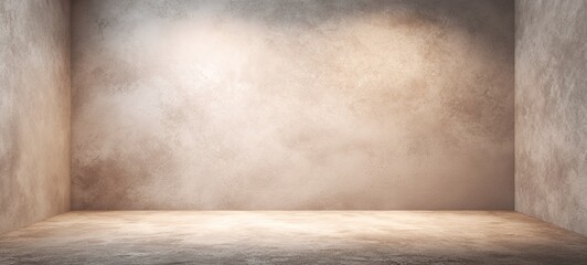 Beige studio backdrop lighting. Soft beige neutral 3d studio background. Warm soft light gold studio lighting. Photostudio soft box neutral lighting. High quality