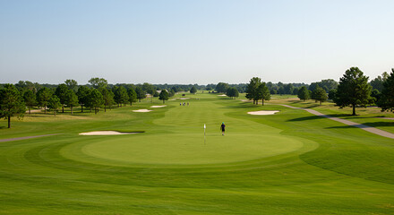 Obraz premium Expansive golf course on a sunny day