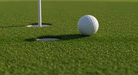 Golf ball on green