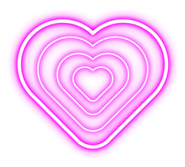 Neon Heart Love Icon Illustration