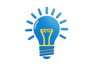 Fototapeta premium light bulb with a lightning bolt symbol isolated on transparent background