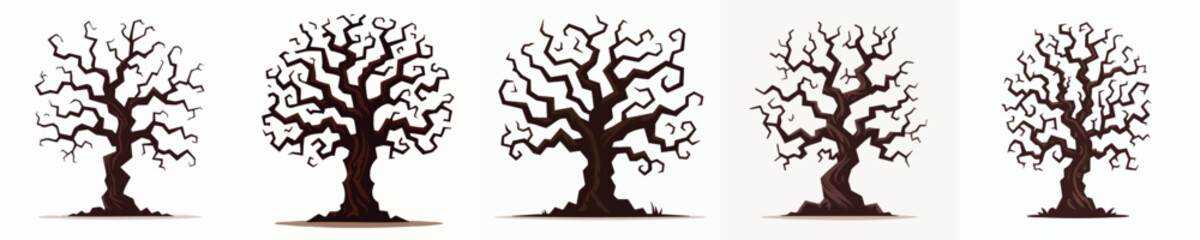 Fantasy Horror Tree Silhouette | Twisted Tree Design for Dark Artwork