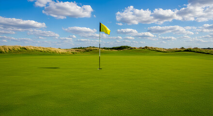 Obraz premium Sunny golf course green