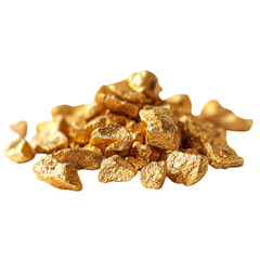 Obraz premium pile of gold nuggets on transparent background