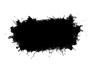 Fototapeta premium Black ink splash splatter grunge brush stroke isolated on transparent background