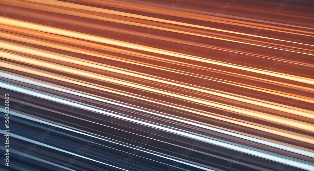 Poster vibrant diagonal lines transitioning from fiery orange and gold to deep serene blues abstract design