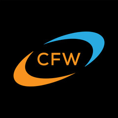 Dynamic Tech Logo Design with CFW Letters and Abstract Motion Elements – Modern Business Identity .CFW Letter Logo.
