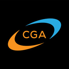 Dynamic Tech Logo Design with CGA Letters and Abstract Motion Elements – Modern Business Identity .CGA Letter Logo.
