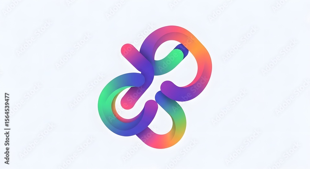 Poster fluid colorful abstract shape, modern 3d render with vibrant gradient on white background