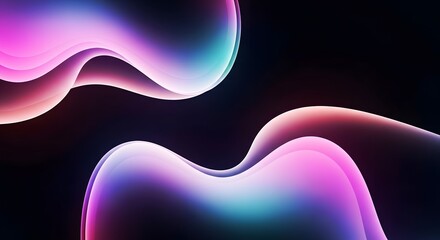 Elegant Abstract Background With Colorful Luminous Fluid Waves And Glowing Neon Light