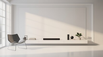 Minimalist living space with modern furniture and decor room