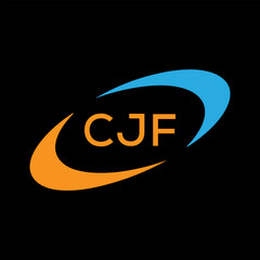 Dynamic Tech Logo Design with CJF Letters and Abstract Motion Elements – Modern Business Identity .CJF Letter Logo.
