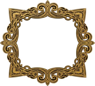 gold frame on white background