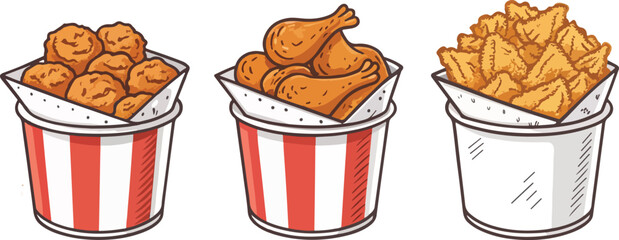 Fried Chicken vector design in isolated background, Fried Chicken Logo and icon design