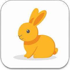Obraz premium full-shot of a Rabbit icon The background color s