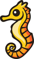 Naklejka premium full-shot of a Seahorse icon The background color