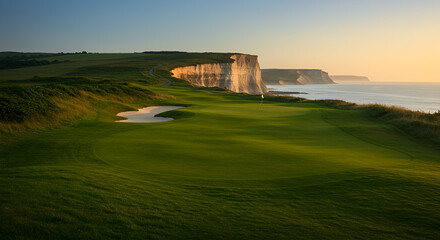 Fototapeta premium Coastal golf course at dawn (1)