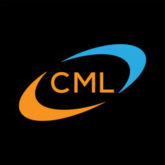 Dynamic Tech Logo Design with CML Letters and Abstract Motion Elements – Modern Business Identity .CML Letter Logo.
