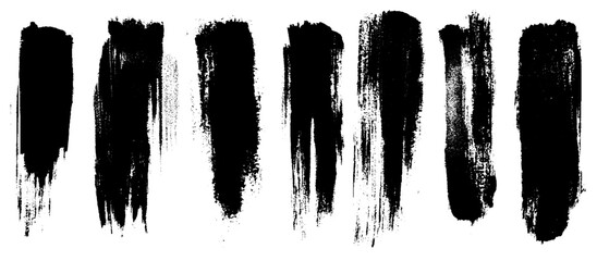 Set of vector paint brush strokes. Vector collection or set of artistic black paint.
