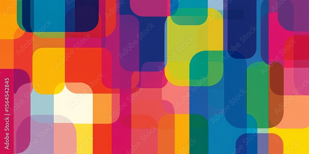 Aufkleber this image is an abstract pattern of overlapping, rounded rectangles in vibrant colors. websites and