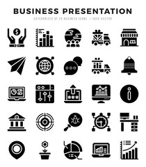Business Presentation icon pack for your website. mobile. presentation. and logo design.