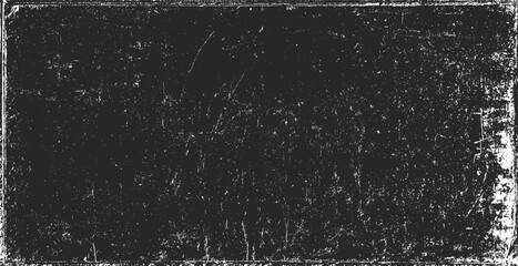 Texture of old surface on black background with white scratches. Worn, torn, weathered effect. Distressed black texture.Vector illustration, EPS 10.