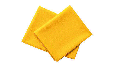 Yellow fabric napkins for dining decoration.