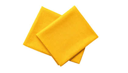 Yellow fabric napkins for dining decoration.