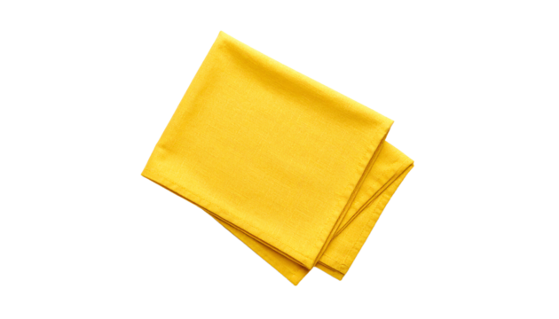 Bright yellow cloth for stylish dining table.
