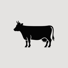 silhouette of a cow