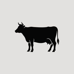 silhouette of a cow