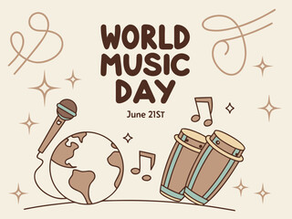 Celebrating World Music Day on June 21st with Instruments and Global Harmony in Earth Tones