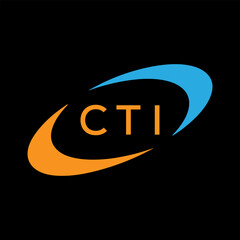 Dynamic Tech Logo Design with CTI Letters and Abstract Motion Elements – Modern Business Identity .CTI Letter Logo.
