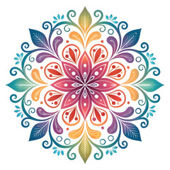 Colorful Abstract Floral Motifs with Smooth Curves  